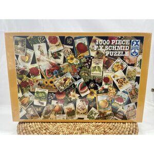 VTG Sealed FX SCHMID 1000 Piece Puzzle Summer Harvest Old Fashioned Seed Packets